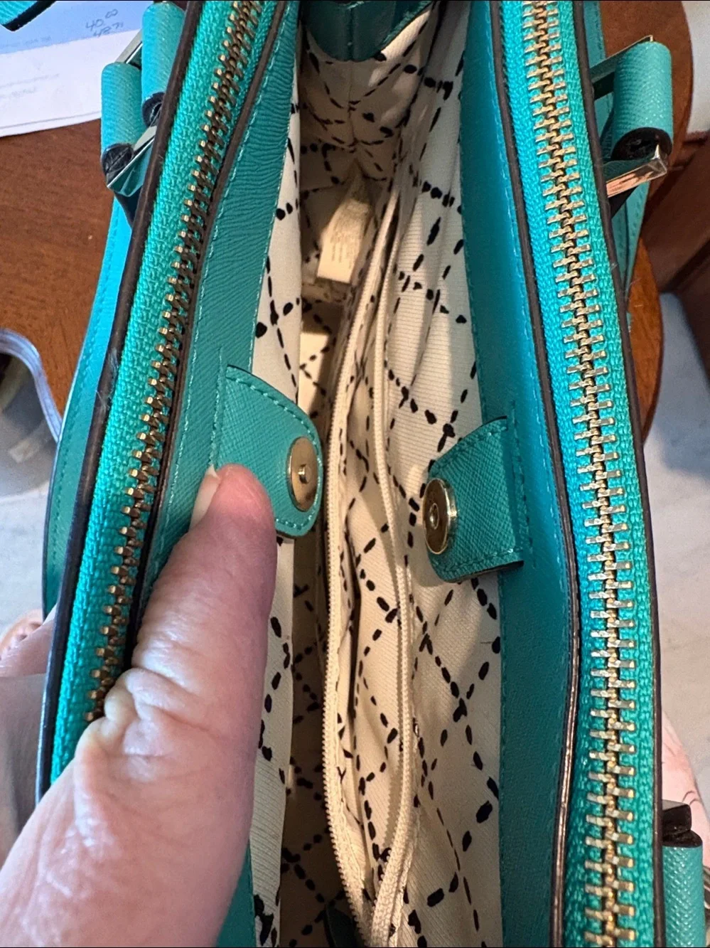 kate spade Satchel  crossbody bag, shoulder bag turquoise saffiano gold hardware